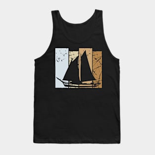 Sailing Retro Vintage Lake Skipper Water Tank Top